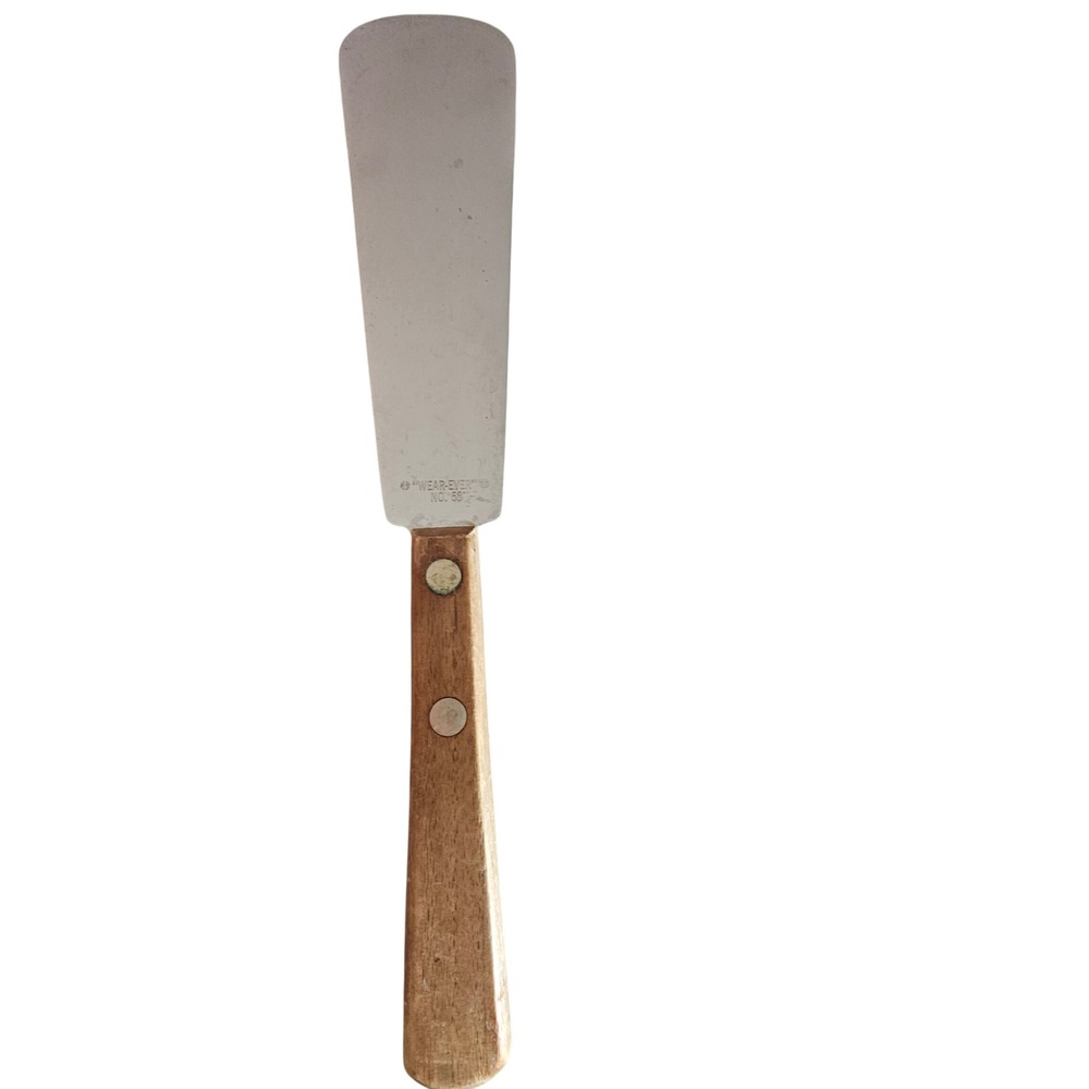 Vintage WEAR EVER Spreader Knife Model 59 Wood Handle Metal Blade Kitchen‎ Tool